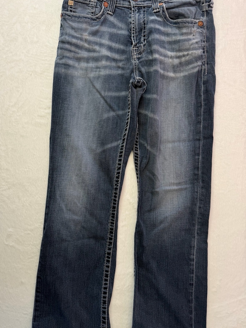 Big Star Voyager Relaxed Bootcut Jeans Buckle Y2K Medium Wash Mens 34